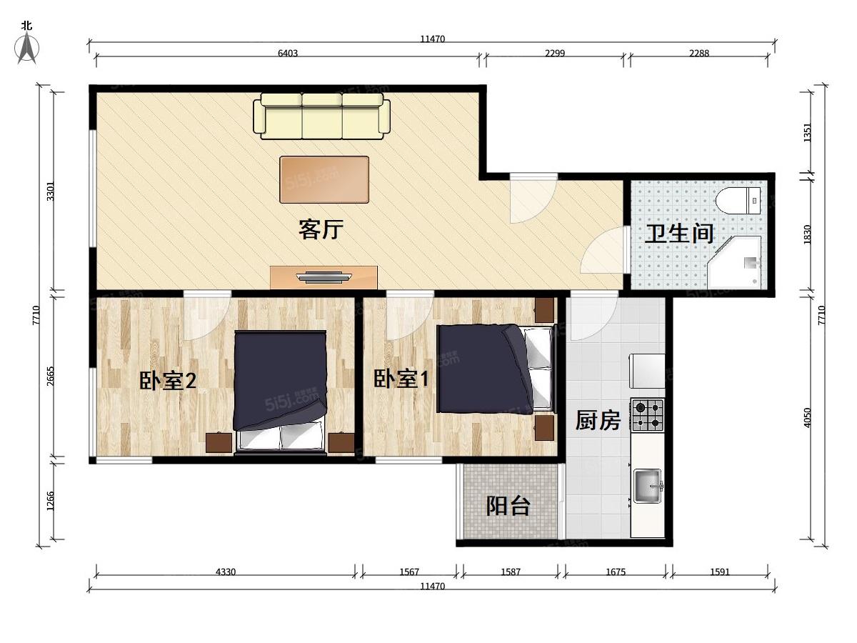 欢乐谷.垡头地铁.翠成馨园.正规两居.户型方正