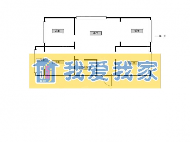 天赐良园正规大两居,户型方正,南北通透