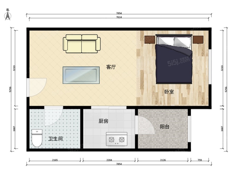 黄金楼层 全无遮挡 满五唯一 低总价电梯一居室 急售
