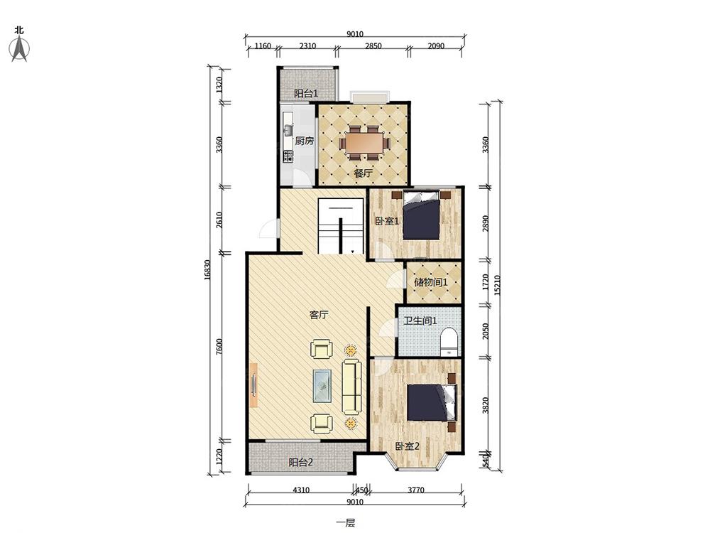 宣颐家园5室2厅户型图