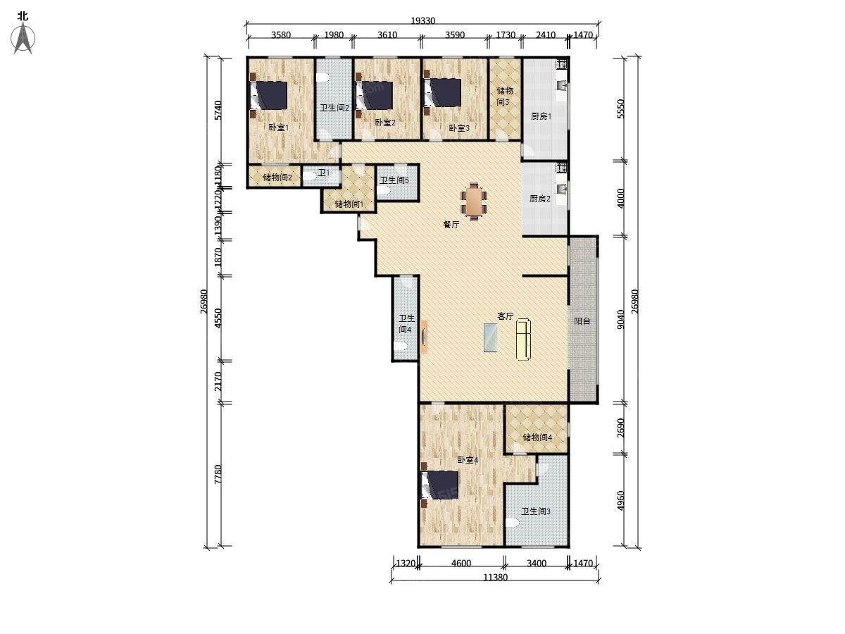 圣世一品4室2厅户型图
