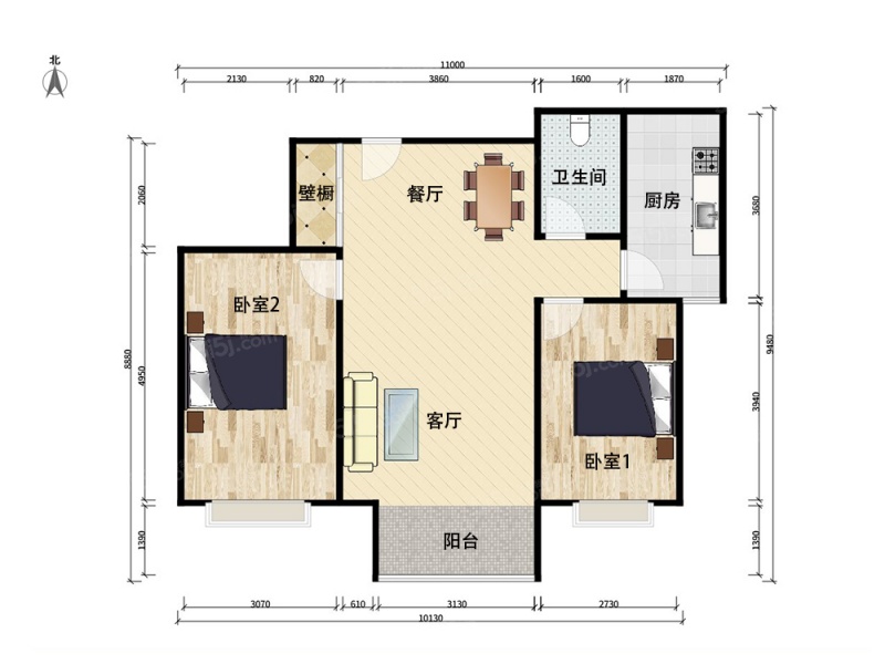 方庄紫芳园三区 全南向大二居,经典户型,满五唯一